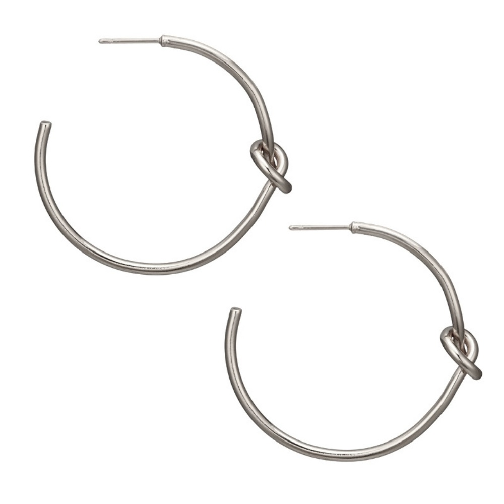 Unique Design//Bow Hoop Earrings Gold Silver - Picture 4 of 6